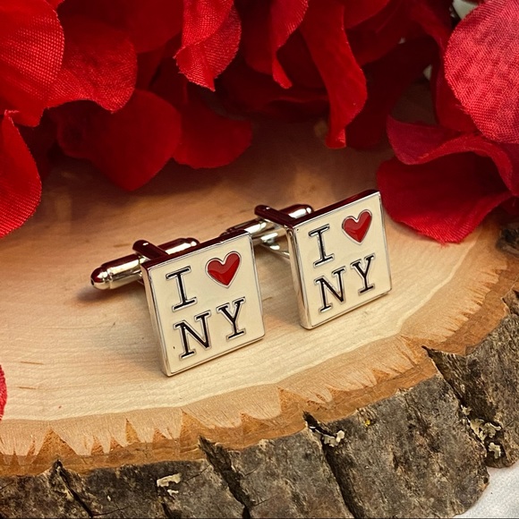 ‘I ❤️ NY’ I Love New York Square Cufflinks - Picture 8 of 16